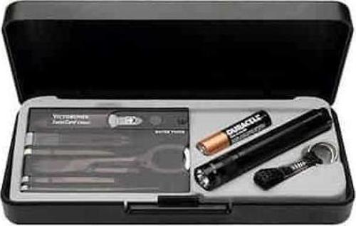 Swiss Card + Maglite Fener Seti, Siyah
