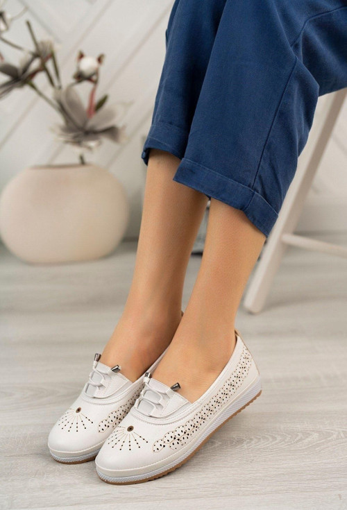Kadın Aren Beyaz Lazer Günlük Ortopedik Ayakkabı