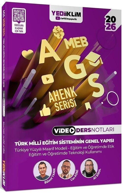 Yediiklim 2026 MEB-AGS Türk Milli Eğitim Sisteminin Genel Yapısı Video Ders Notları Ahenk Serisi - Ali Birol, Bülent Tan