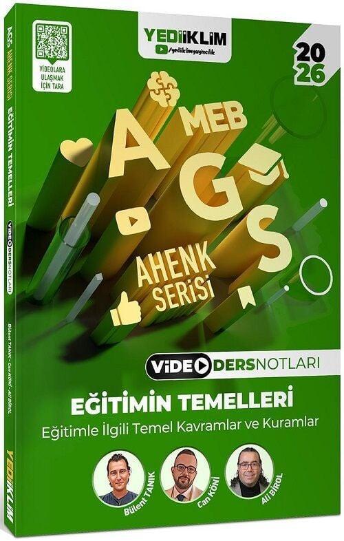 Yediiklim 2026 MEB-AGS Eğitimin Temelleri Video Ders Notları Ahenk Serisi - Ali Birol, Bülent Tanık, Can Köni Yediiklim 