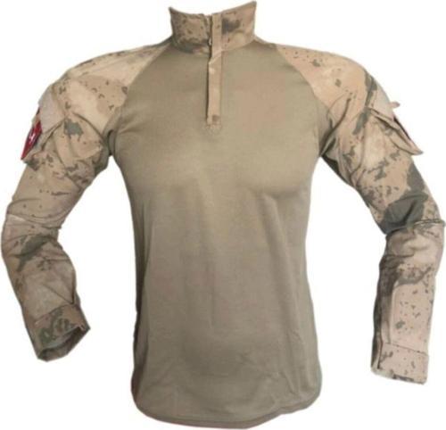 Kamuflaj Desen Kum Rengi Sarı Askeri Combat Tişört