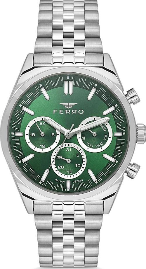 FM11647AWT-A6 Quartz Çelik Gri Yeşil Kadran 43 mm Erkek Kol Saati
