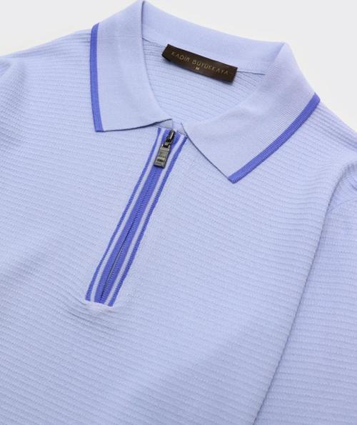 Fermuarlı Polo Yaka Kısa Kol Erkek T-Shirt