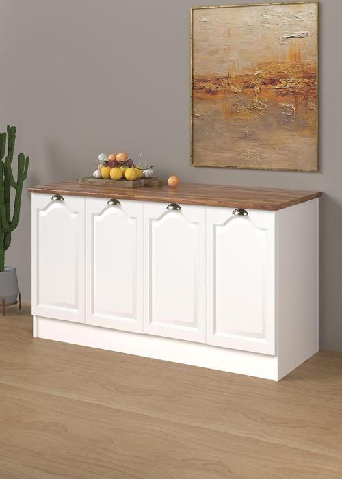 160 Cm %100 MDF Greena White Ada Mutfak, Modern Mutfak Adası, Mutfak Yemek Masası, Bar Masası