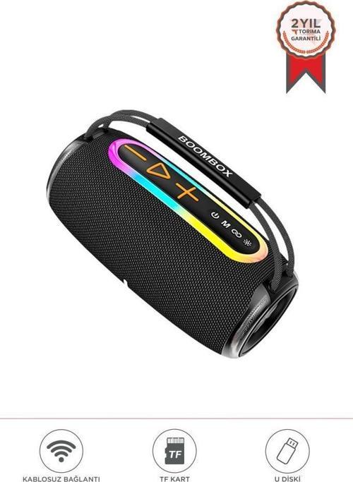 BOOMBOX680 Siyah IPX6 Kablosuz 30W Bluetooth Hoparlör Speaker