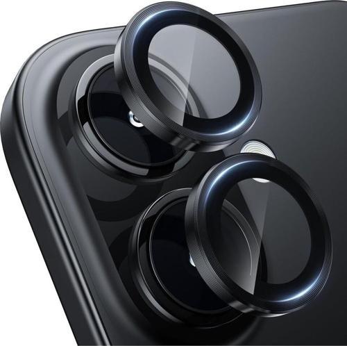 Iphone 16 ve 16 Plus Siyah (Black) Uyumlu Kamera Lens Koruyucu Cam