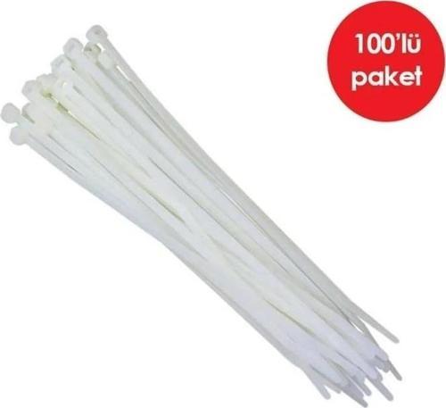 Klips Kablo Bağı 3.6x150 BEYAZ (100lü Paket) Kablo Cırdı
