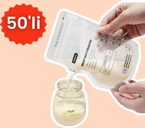 Anne Sütü Saklama Poşeti 200 ml 50'li