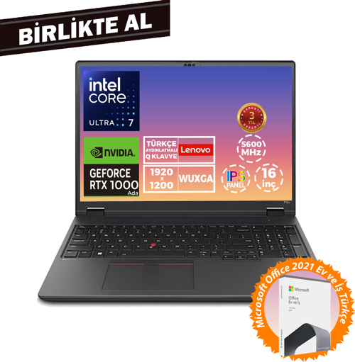 MWS P16V G2 U7 155H 24GB 512GB SSD 6 GB RTX1000 16" W11P + Ms Office 21KXS0ASTX 026