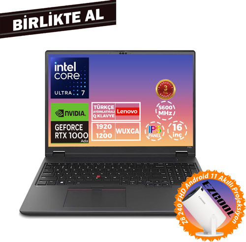 MWS P16V G2 U7 155H 24GB 512GB SSD 6 GB RTX1000 16" W11P + Projeksiyon 21KXS0ASTX 025