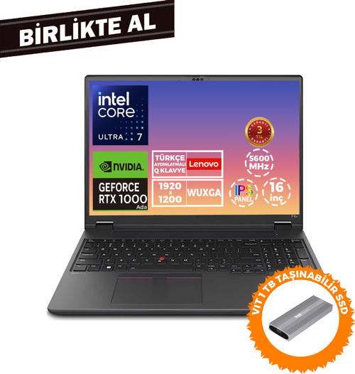 MWS P16V G2 U7 155H 24GB 512GB SSD 6 GB RTX1000 16" W11P + VIT 1 TB SSD 21KXS0ASTX 027