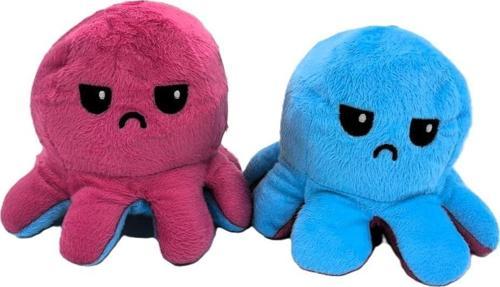 62054 Mood Değiştiren Peluş Ahtapot 20 cm. KOYU PEMBE - MAVİ