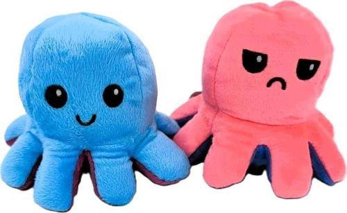 62054 Mood Değiştiren Peluş Ahtapot 20 cm. PEMBE - MAVİ