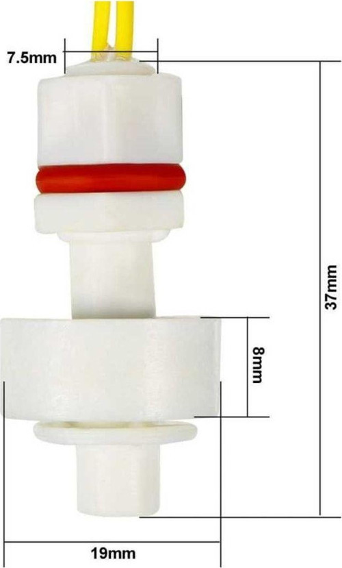 Mini Sıvı Su Seviye Sensörü Dikey Tip Zp2508 Şamandıra Mekanik Anahtar Kazan Depo Tank Havuz Akvaryu