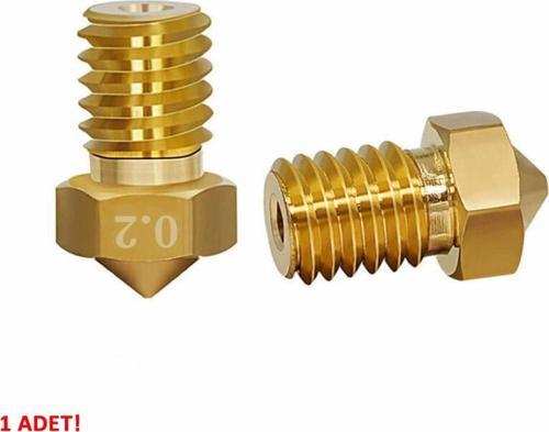 0.2mm X 1.75mm M6 Prinç Nozzle 3d Yazıcı Printer 1.75mm Filament Uyum Mk8 Cr-10 Cr-10s Ender 3