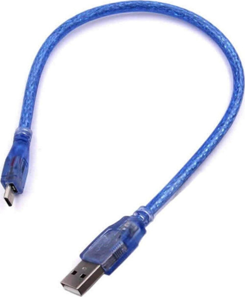 30cm Micro Usb Kablo Mavi 480 Mbps Usb 2.0 Hot Swap