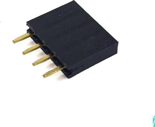 4 Pin Tek Sıra Dişi Header 180 Derece 1x4 Pin 2.54mm Soket Konnektör
