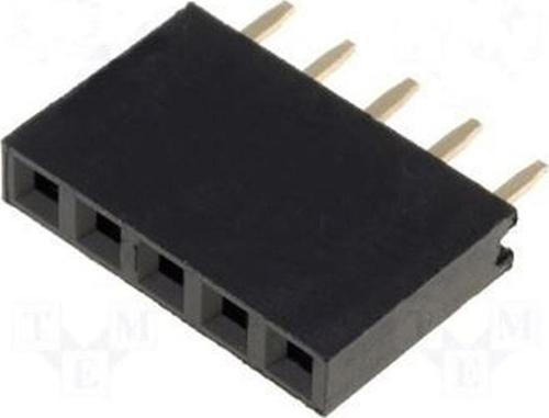 5 Pin Tek Sıra Dişi Header 180 Derece 1x5 Pin 2.54mm Soket Konnektör