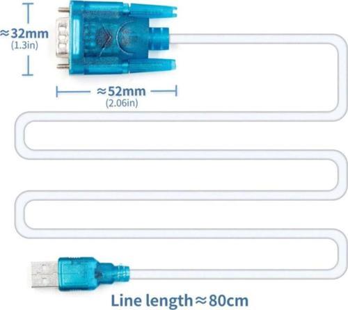 Kablolu Usb To Rs232 Çevirici Ch340 Erkek Db91 Mbps Com Port