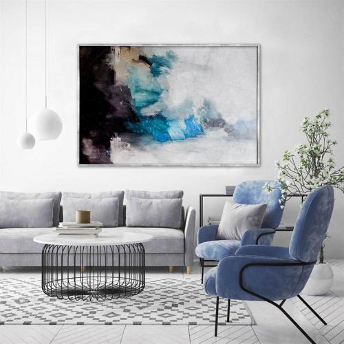 Fırtına Yaklaşıyor - Yağlı Boya Dokulu Tablo 100X150 Siyah Çerçeveli