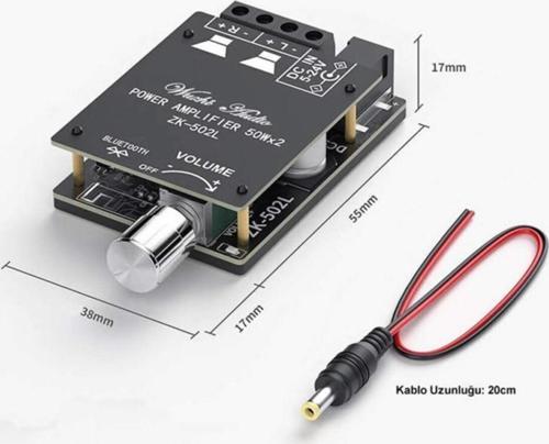 Zk-502l Stereo Bluetooth 5.0 Güç Amphi Modülü 2x50w Kutulu