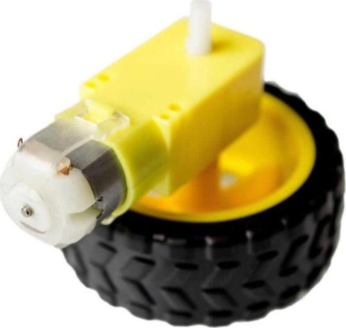 Robot Tekerlek Ve Dc Motor Seti 200rpm Araba Robot Akılı Araç