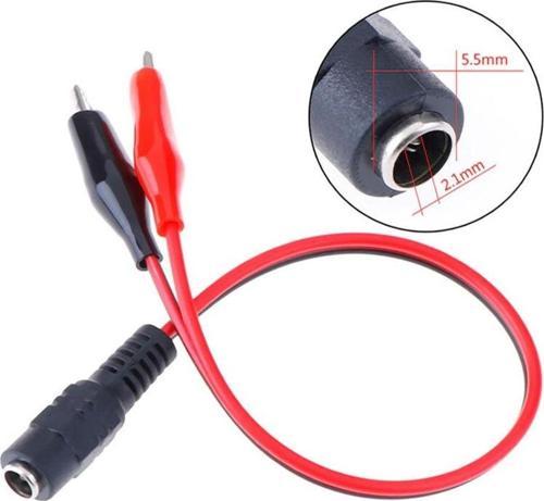2.1mm Adaptör Krokodil Kablo Standart Dc Dişi Güç Kaynağı Timsah