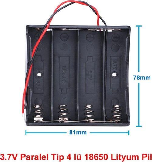 18650 2 Tel 4lü Pil Kutusu Paralel 4 Adet 3.7v Paralel Lityum Lion Batarya Yuvası Mobil Güç Kaynağı