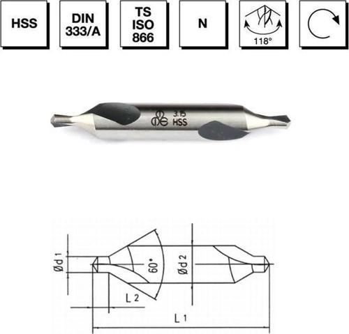 Makina Takım 2.5 mm HSS DIN 333 / A Punta Matkap Ucu - FORM A - B00010010250