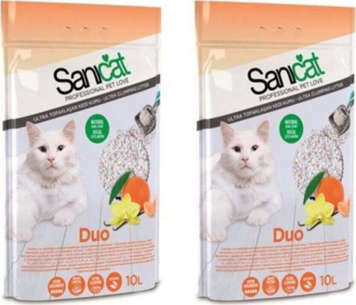 Duo 2x10 Lt. Mandalina Ve Vanilya Kokulu Kedi Kumu