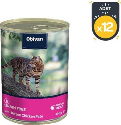 Tahılsız Tavuk Etli Ezme Yavru Kedi Konservesi 400 Gr X 12 Adet