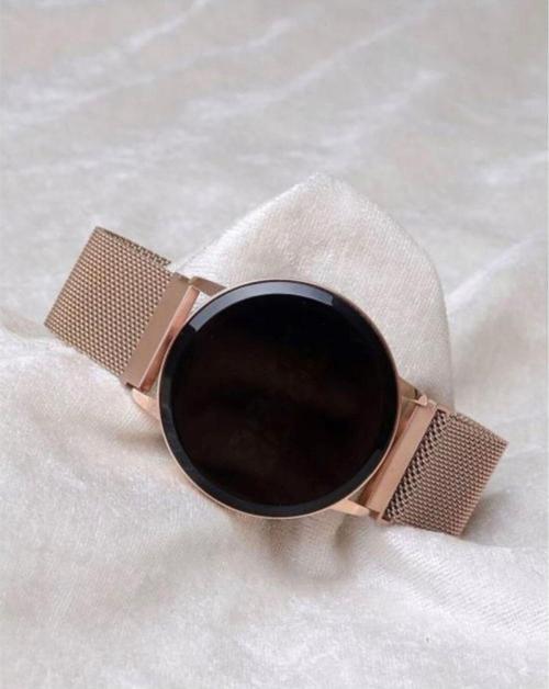 Digital Dokunmatik Mıknatıslı Hasır Kayış Rose Gold Kol Saati