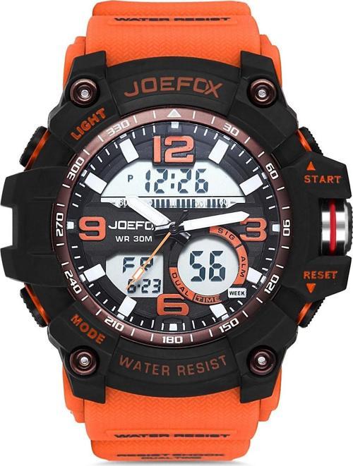 Erkek Turuncu Dijital Analog Silikon Kordon Kol Saati Jfp1069