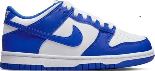 Dunk Low GS Leather Unisex Sneaker Hakiki Deri Beyaz Mavi Günlük Spor Ayakkabı