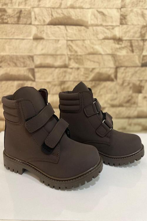 Unisex Kız Çocuk  Erkek Çocuk Bot Hafif Ortopedik  Kışlık Bot  Kaymaz Taban 1021-116-0007 Kahverengi-32