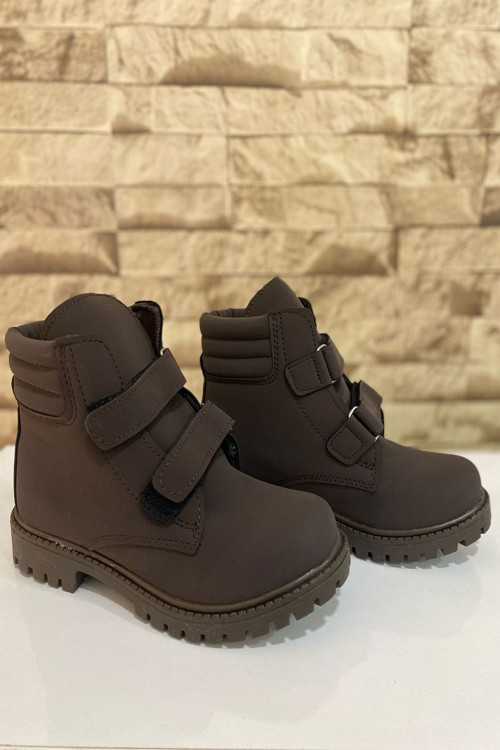 Unisex Kız Çocuk Erkek Çocuk Bot Hafif Ortopedik Kışlık Bot Kaymaz Taban 1021-116-0007 Kahverengi-20
