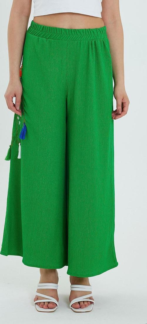 Kadın Yanı Nakışlı Örme Pantolon RD24YB110913