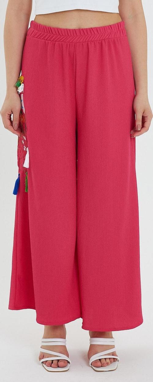 Kadın Yanı Nakışlı Örme Pantolon RD24YB110913