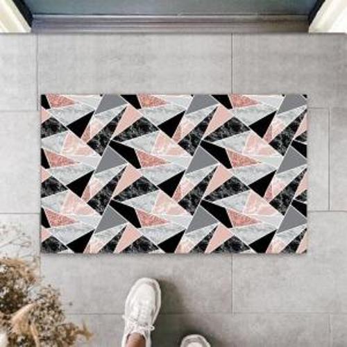 Dijital Baskı Gri-Pembe Mermer Kapı Paspası K-3080