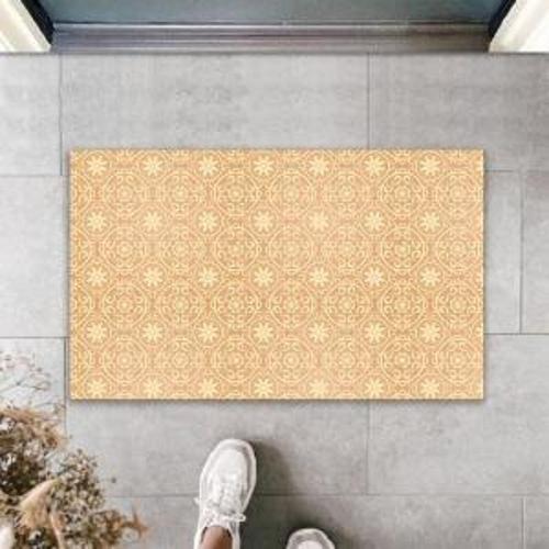 Dekoratif Dijital Baskı Pudra Daire Motif Dış Mekan Paspas K-2090