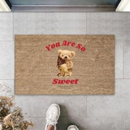 Bej Kapı Önü Paspası You Are So Sweet Desen K-3358