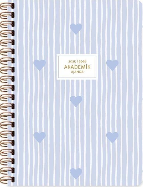 Keskin 16*23 Spiralli Akademik Ajanda - Mavi Kalp