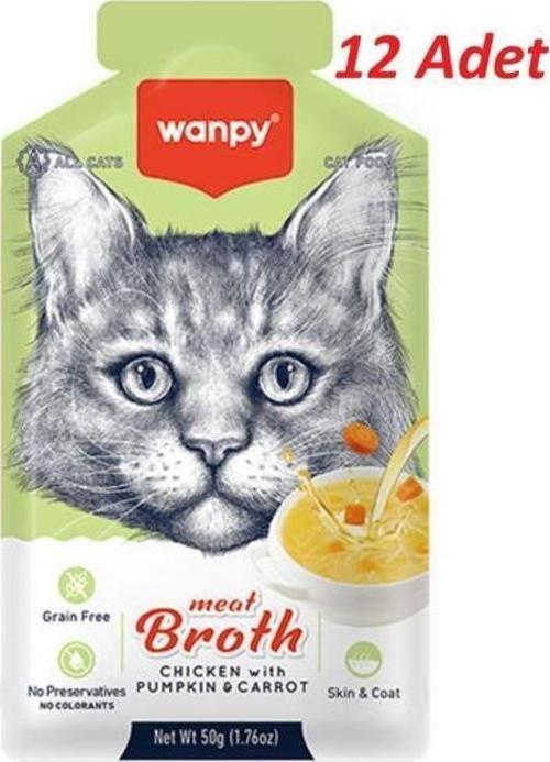 Bal Kabağı & Havuçlu Tavuk Etli Kedi Çorbası 50 Gr*12 ADET