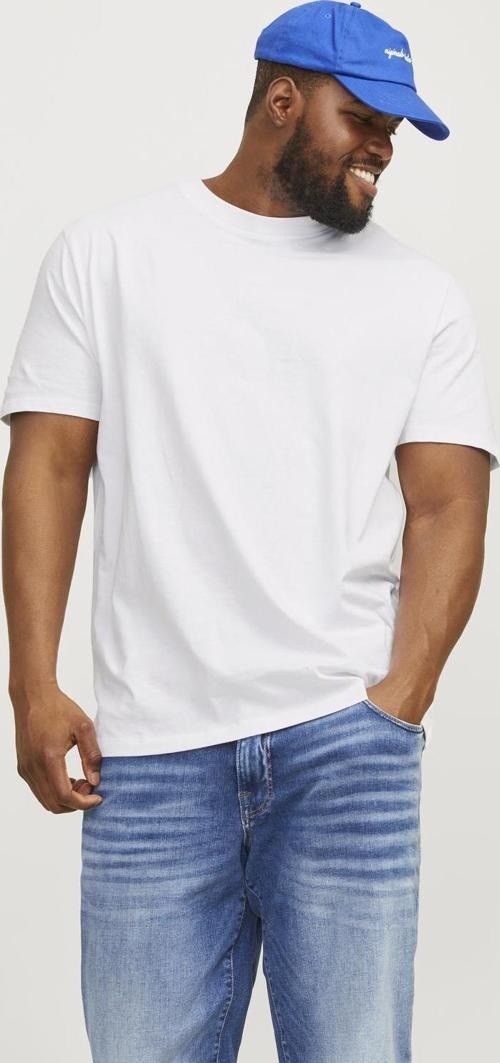 Jack Jones Jjebradley Tee Ss Noos Pls Erkek Beyaz Büyük Beden Tshirt 12250623-01