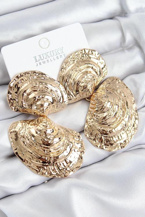 Pirinç Sallantılı Deniz Kabuğu Model Gold Renk Kadın Küpe - EBJ250802W37020