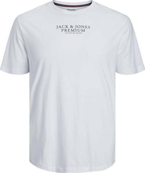 Jack Jones Jprbluarchıe Ss Tee Crew Neck Pls Erkek Beyaz Büyük Beden Tshirt 12222432-01