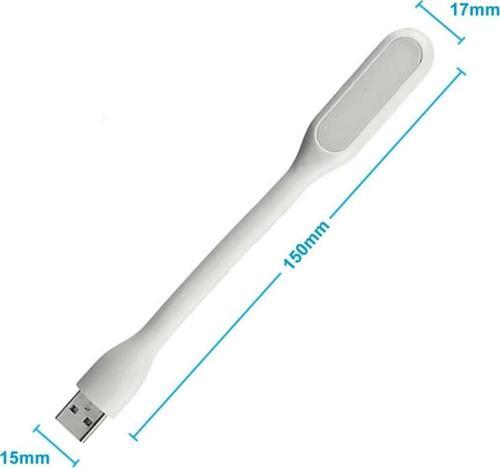 Usb Led Lamba 15cm Beyaz Renk Işık Portatif Taşınabilir Gece Lambası Masa Aydınlatma