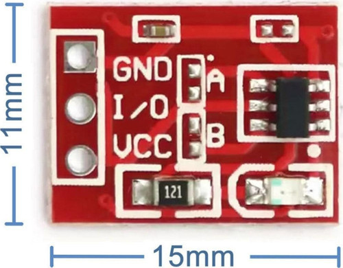 Ttp223b Kırmızı Dokunmatik Sensör Modülü Touch Kapasitif 1 Kanal Buton Dokunma Algılayıcı Sensör