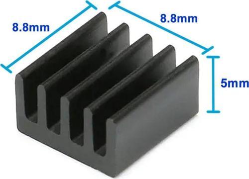 8.8mm x 8.8cm x 5mm Alüminyum Metal Soğutucu Blok Radyatör Amfi Led Entegre Transistor Vga Ram