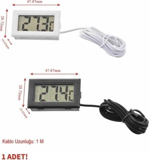 Sıcaklık Isı Termometresi Mini Dijital Isı Ölçer Ntc Sensör -50c 110c Buzdolabı Akvaryum Oda Depo